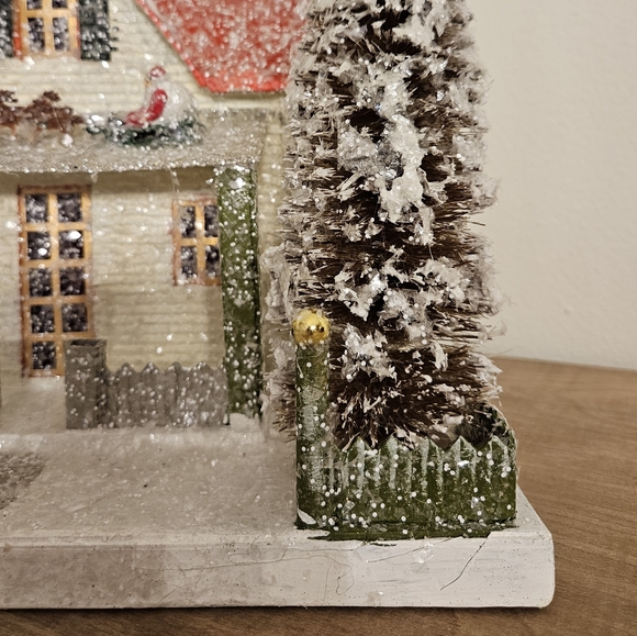 Cody Foster Paper Mache Snowy Holiday House Decoration